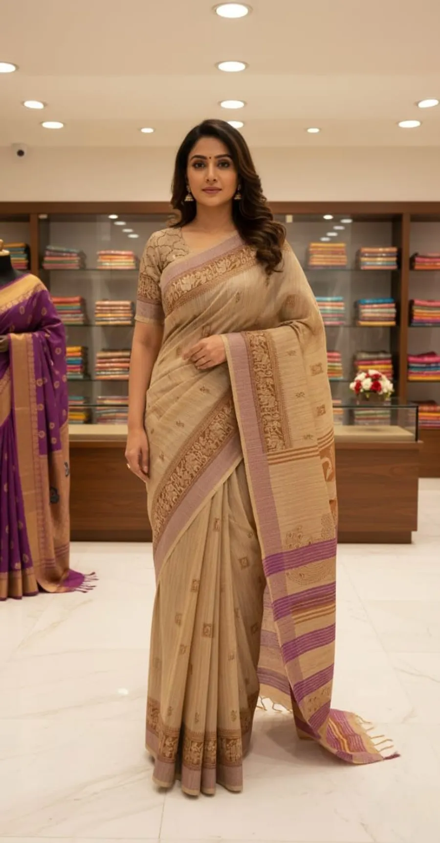 Soft Banswada Kota Saree with Zari Border – Beautiful Hand-Printed Traditional Design Saree